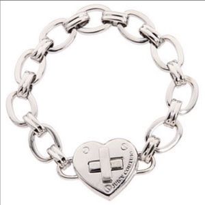 Juicy Couture Silver Link Heart Charm Bracelet
